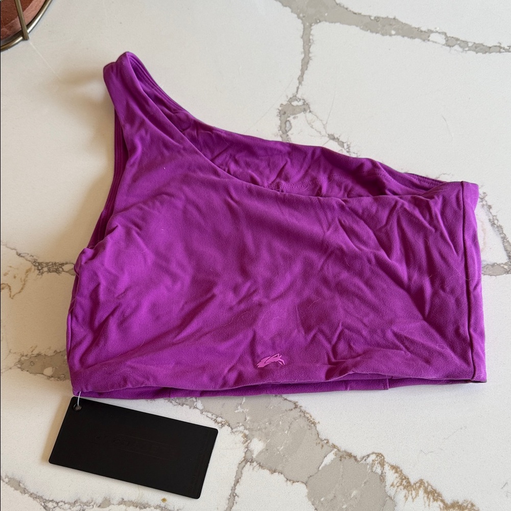 Alphalete Vale one shoulder bra in Nebula
